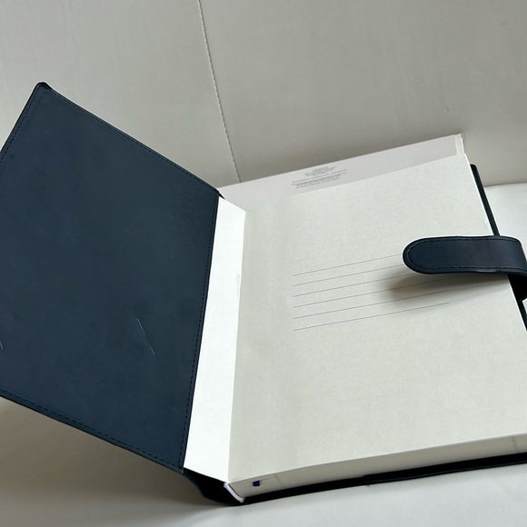 Merrill Bull Logo Navy Blue Leather Journal Book/ Notebook - Picture 3 of 6